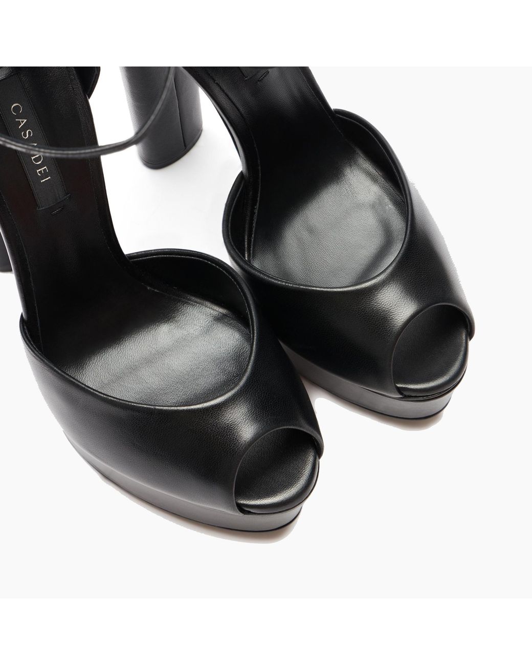 Casadei Black Flora Platform Sandal