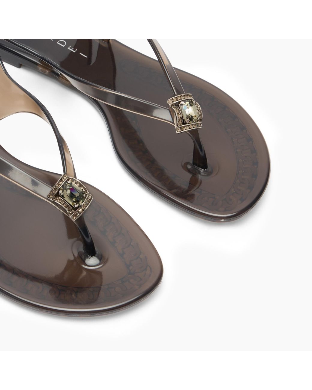Casadei Black Jelly Thong Sandal