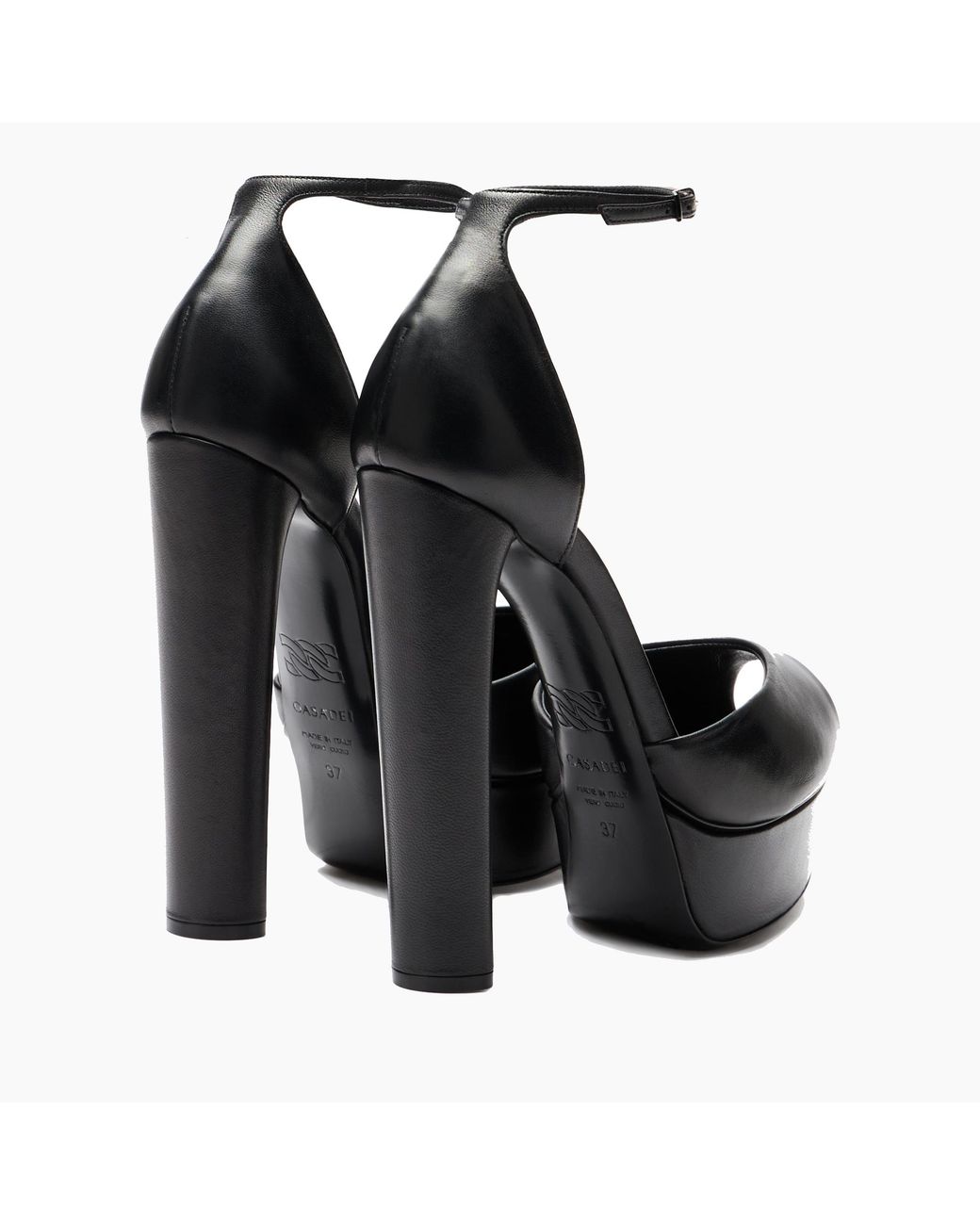 Casadei Black Flora Platform Sandal