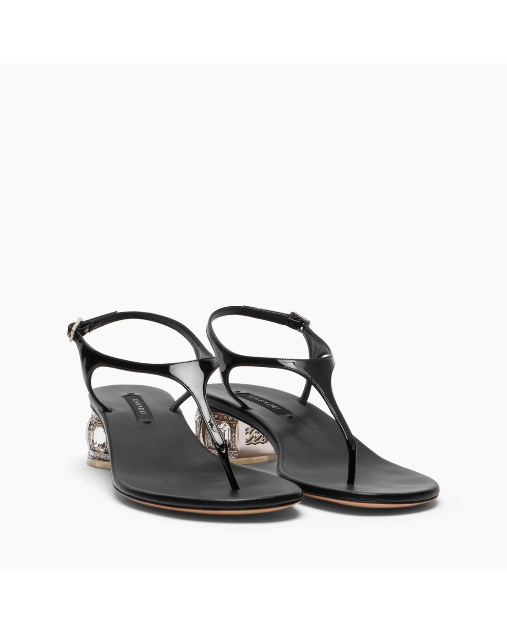 Casadei Black Belle Epoque Infradito Tacco