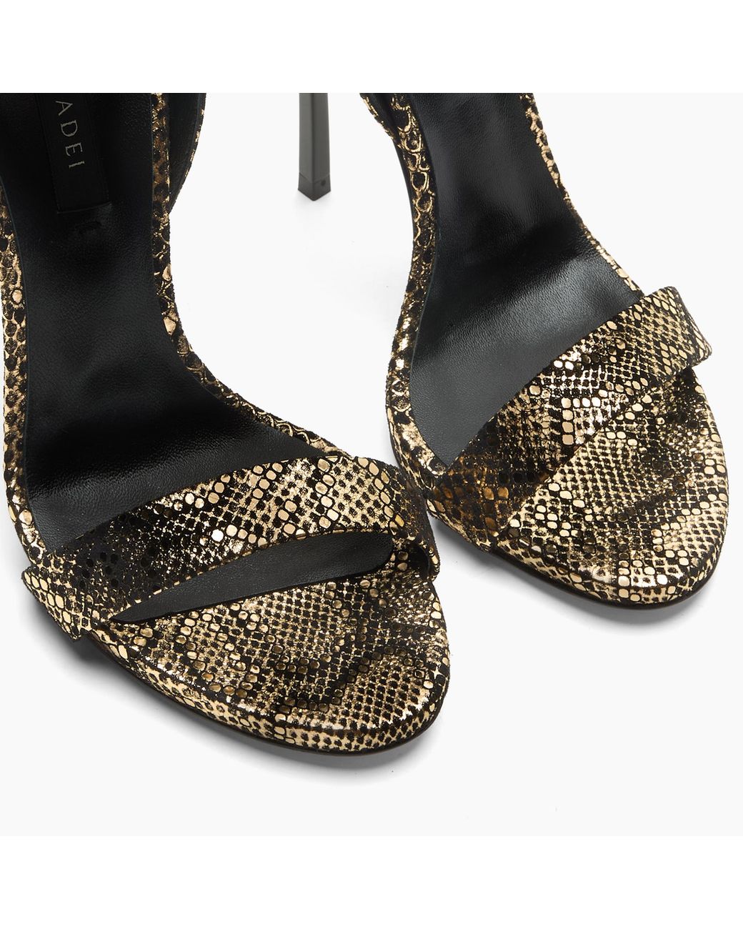 Casadei Metallic Cappa Blade Goldfinger Sandal