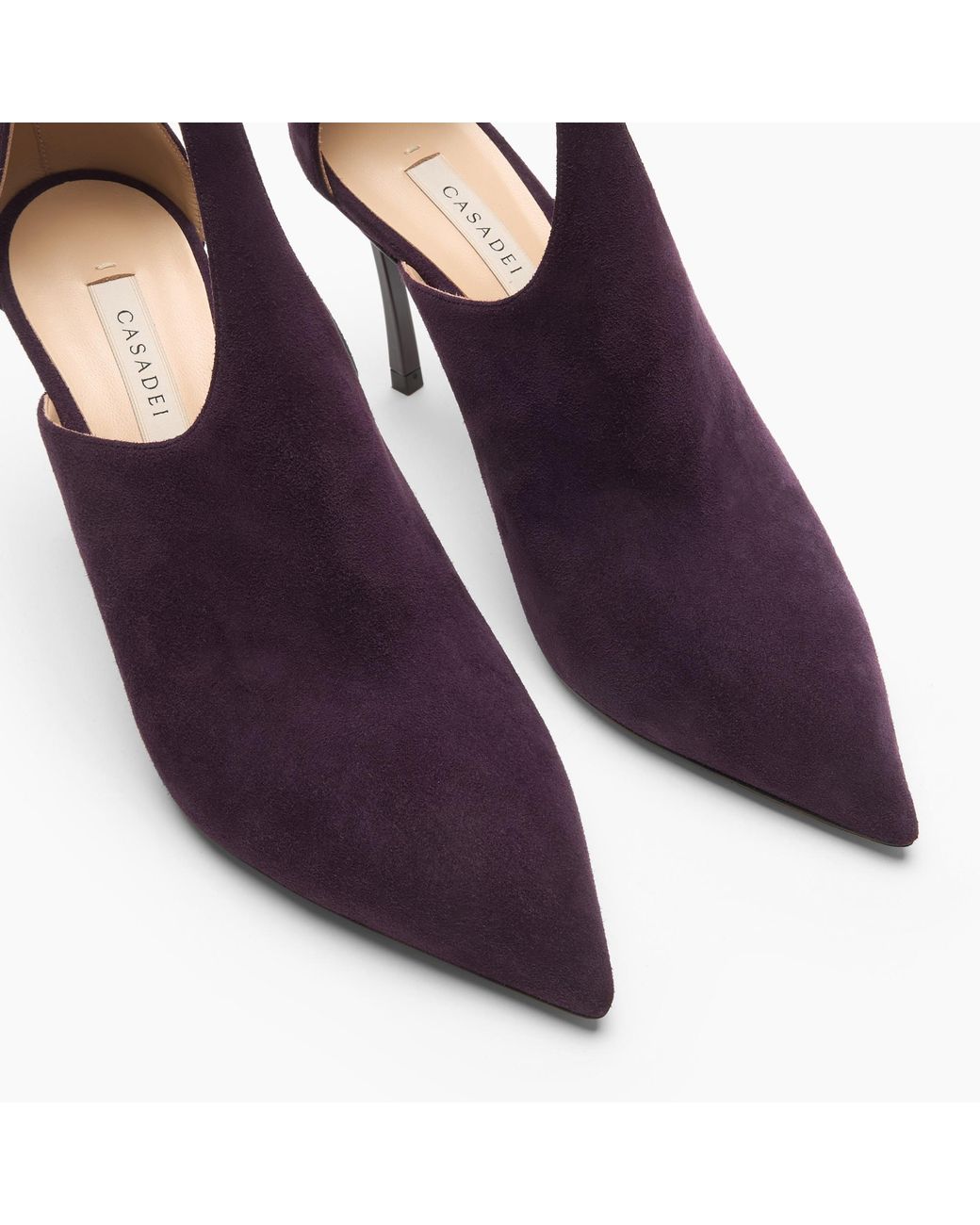 Casadei Purple Blade Suede Debby Pump