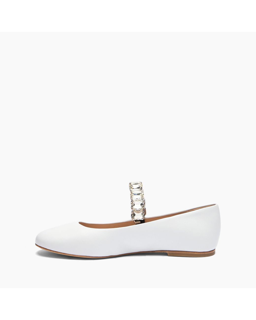 Casadei White Crystal Ballet Flat