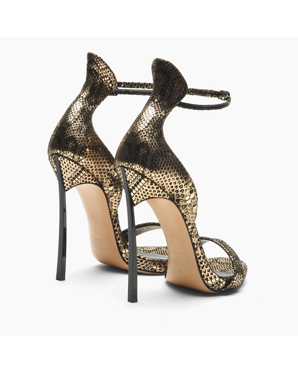 Casadei Metallic Cappa Blade Goldfinger Sandal