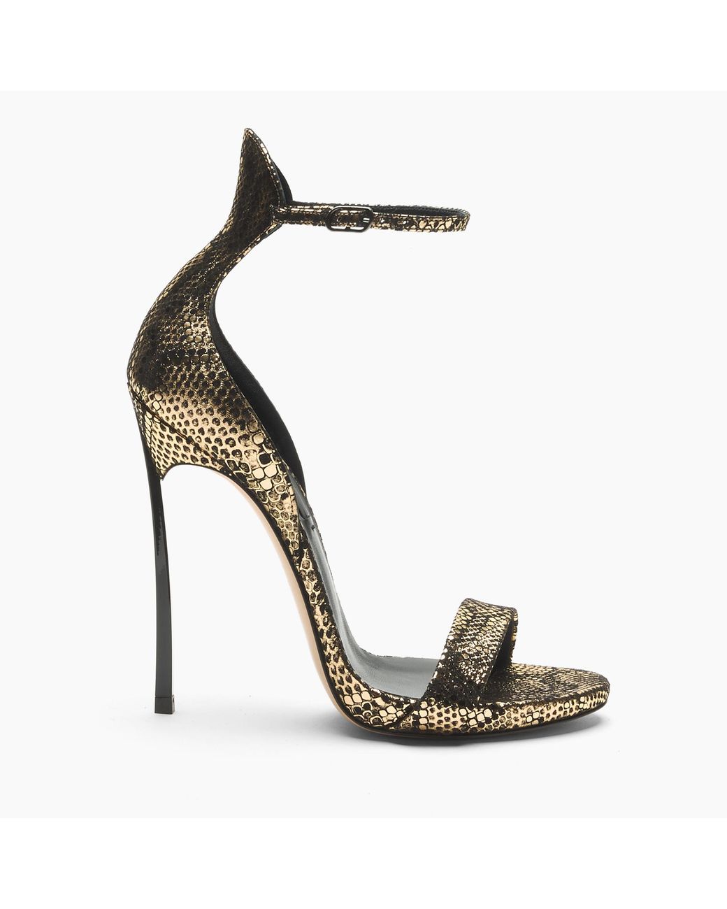 Casadei Metallic Cappa Blade Goldfinger Sandal