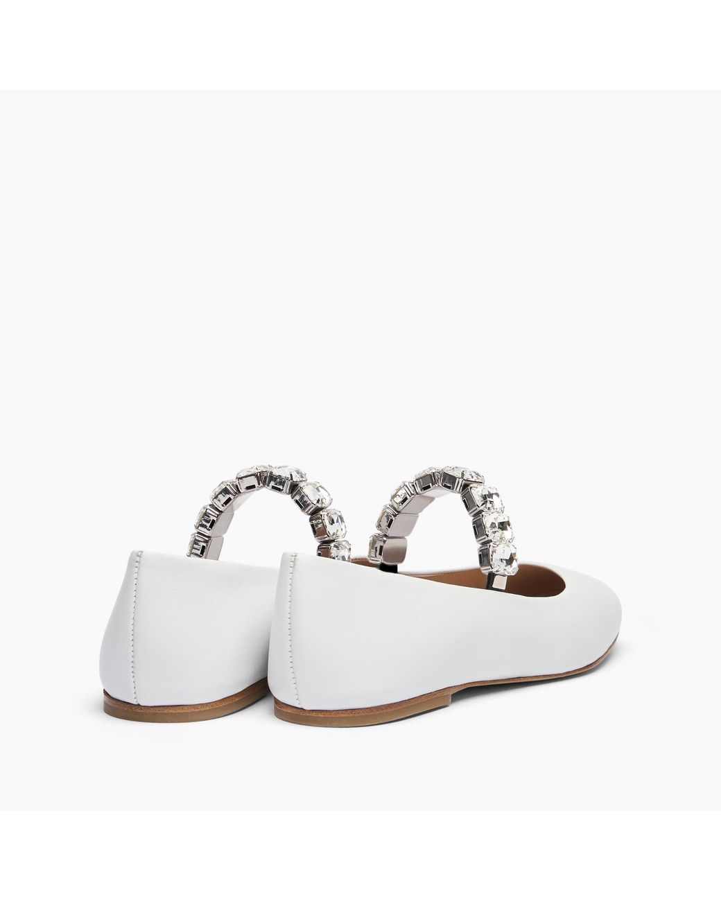 Casadei White Crystal Ballet Flat