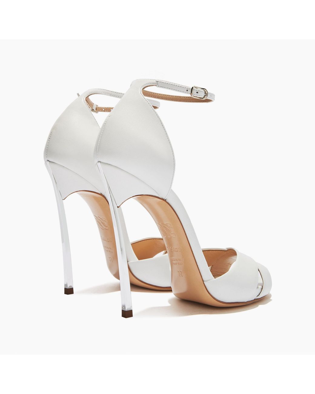 Casadei White Blade Criss Cross Sandals