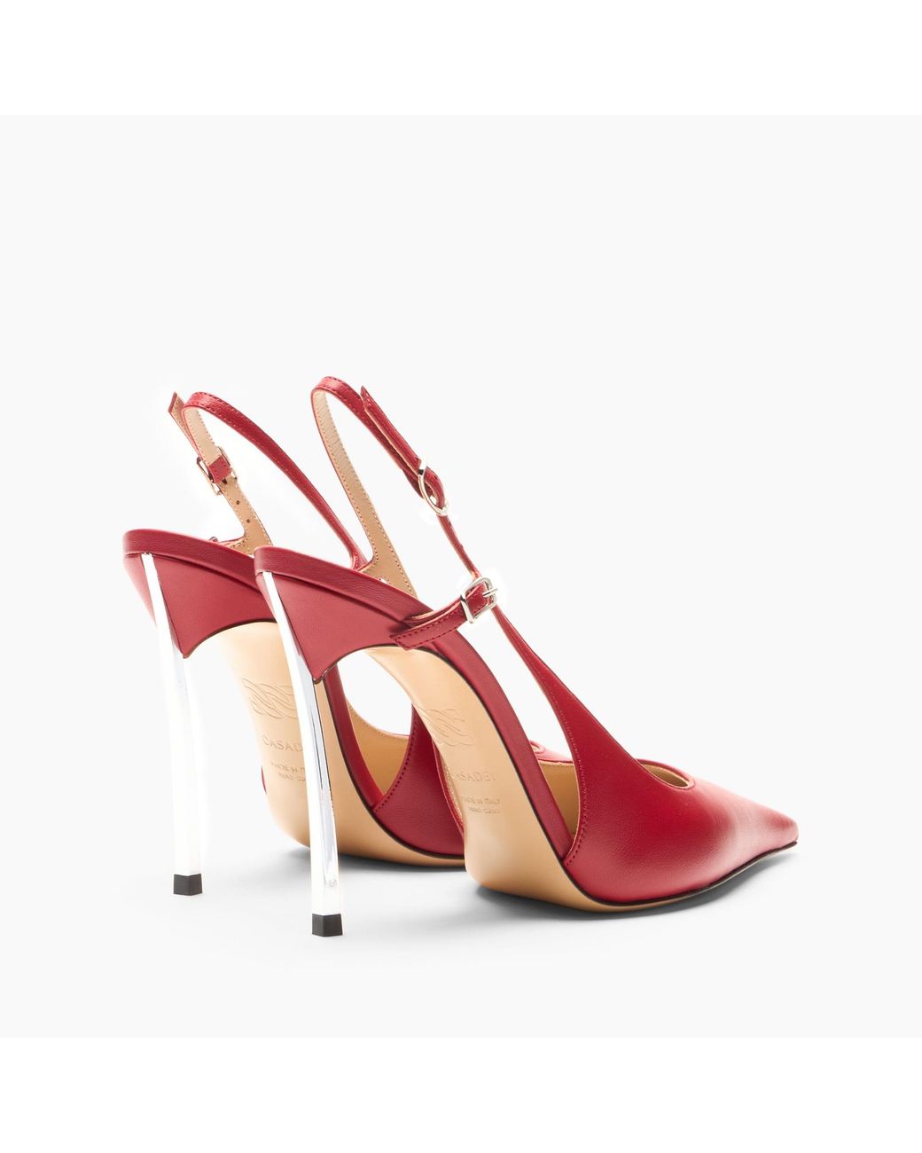 Casadei Red Superblade Minorca Slingback