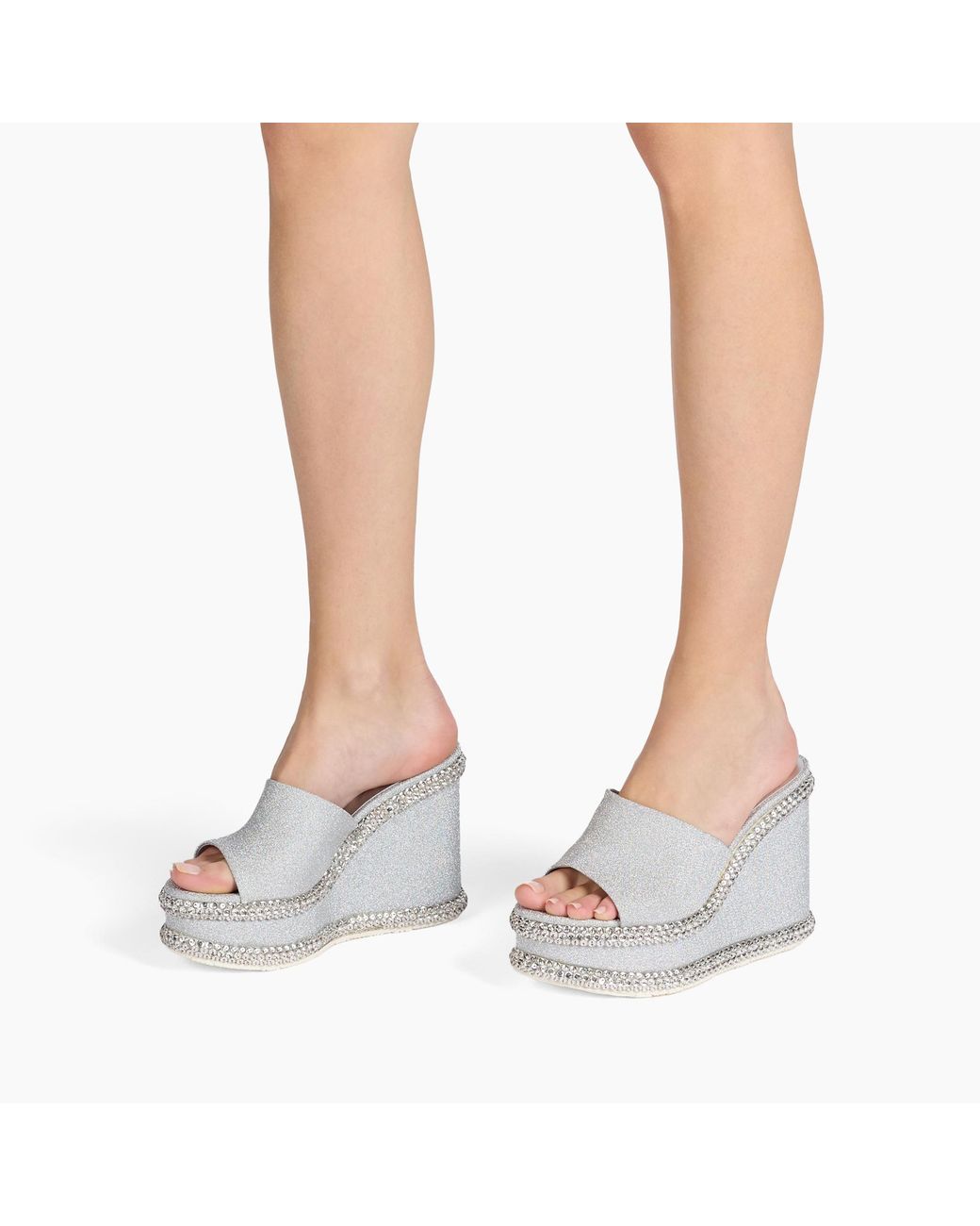 Casadei Gray Sirio Strass Wedge