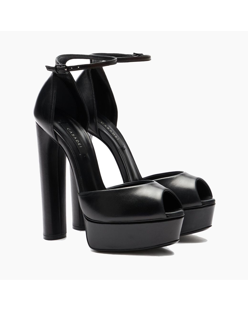 Casadei Black Flora Platform Sandal