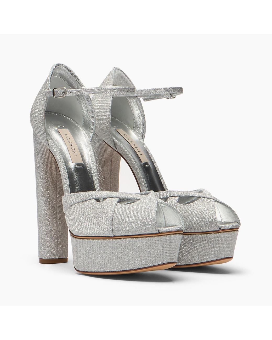 Casadei White Flora Platform Solar Eclipse Sandal