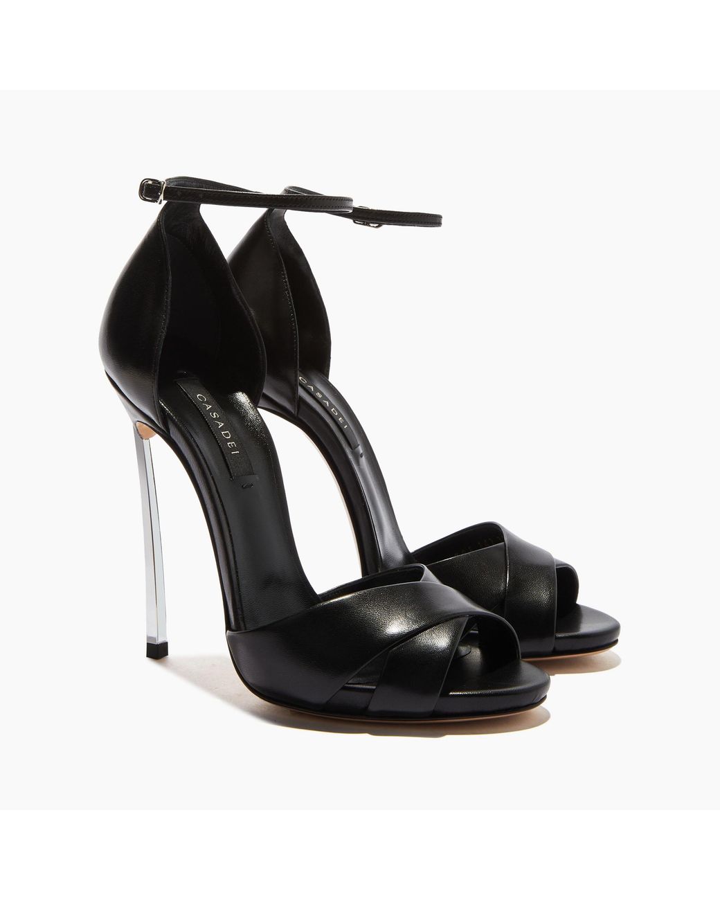 Casadei Black Blade Criss Cross Sandals