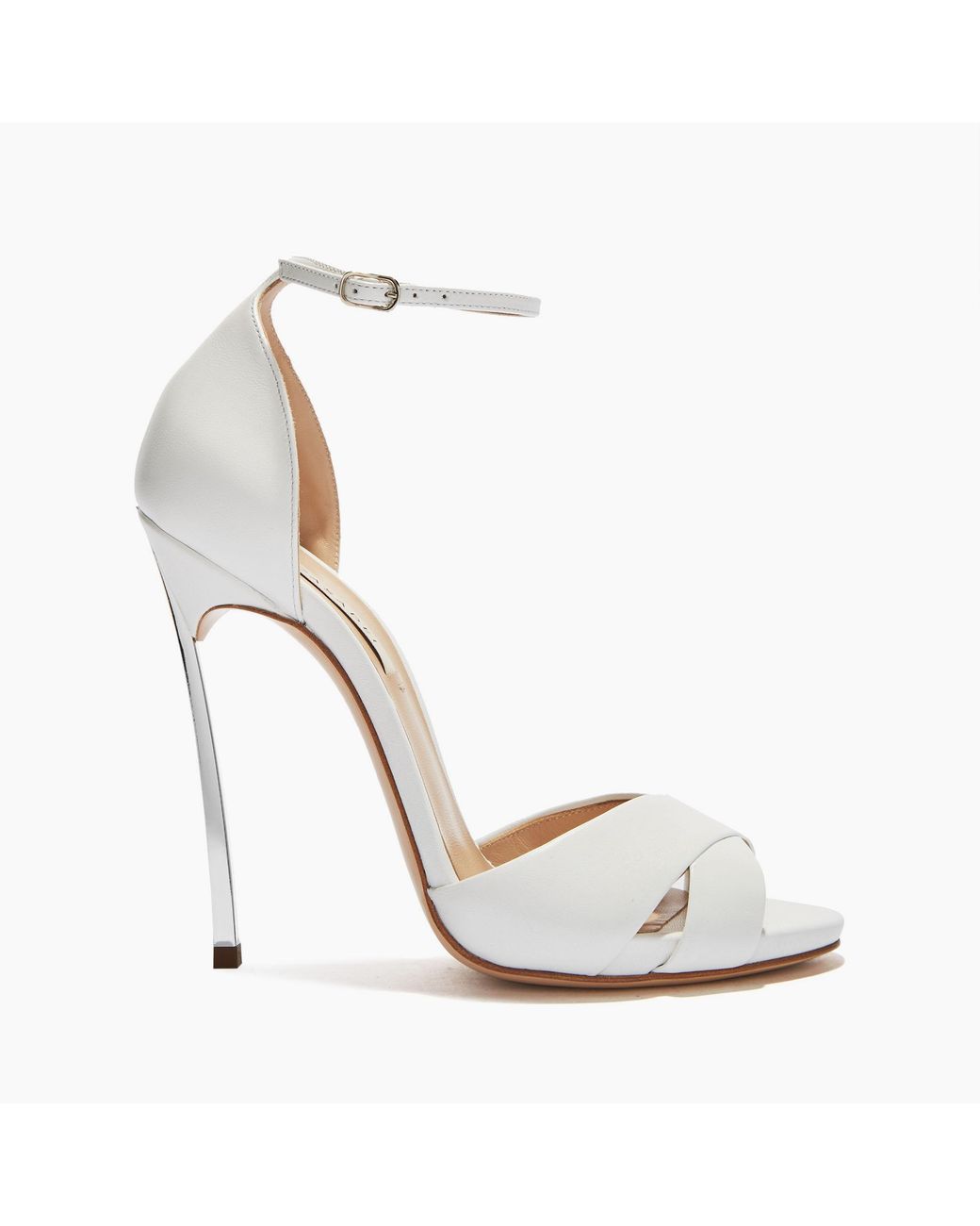 Casadei White Blade Criss Cross Sandals