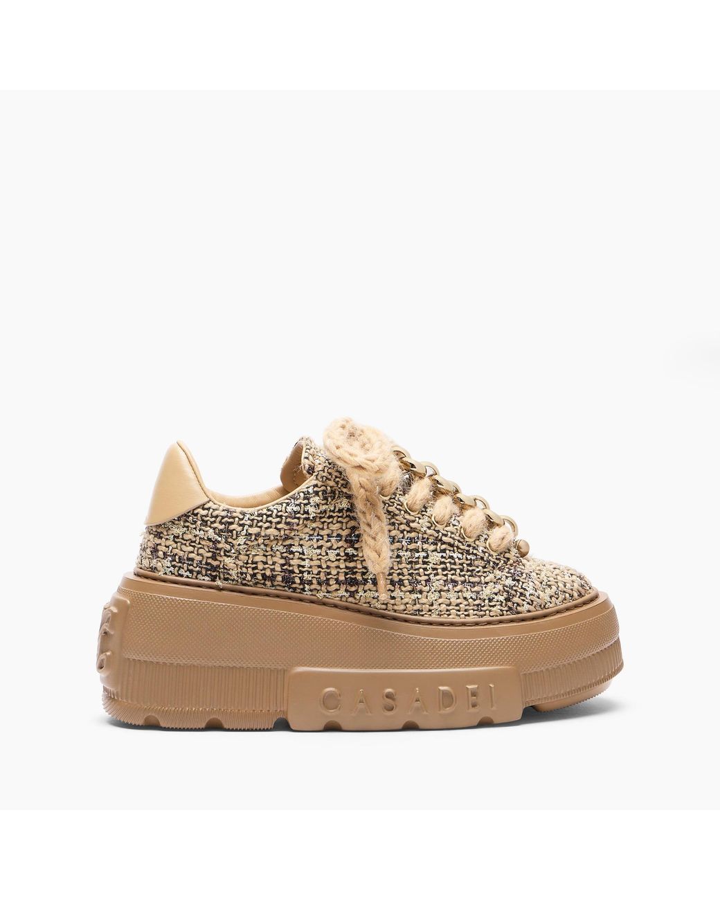 Casadei Natural Nexus Buclé Sneaker