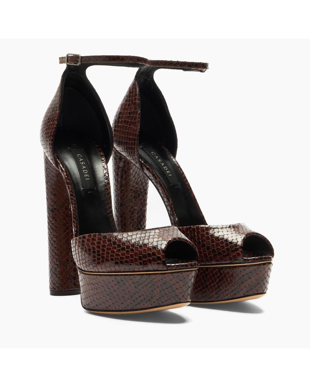 Casadei Brown Flora Platform Basilisco Sandal