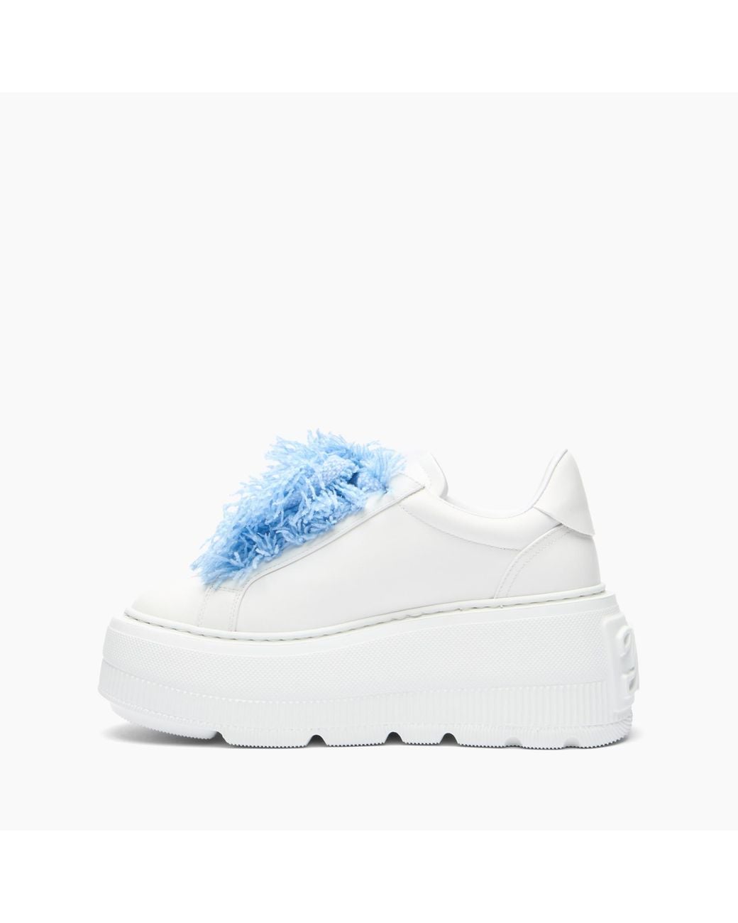 Casadei White Nexus Sneaker With Fluffy Yarn Lace