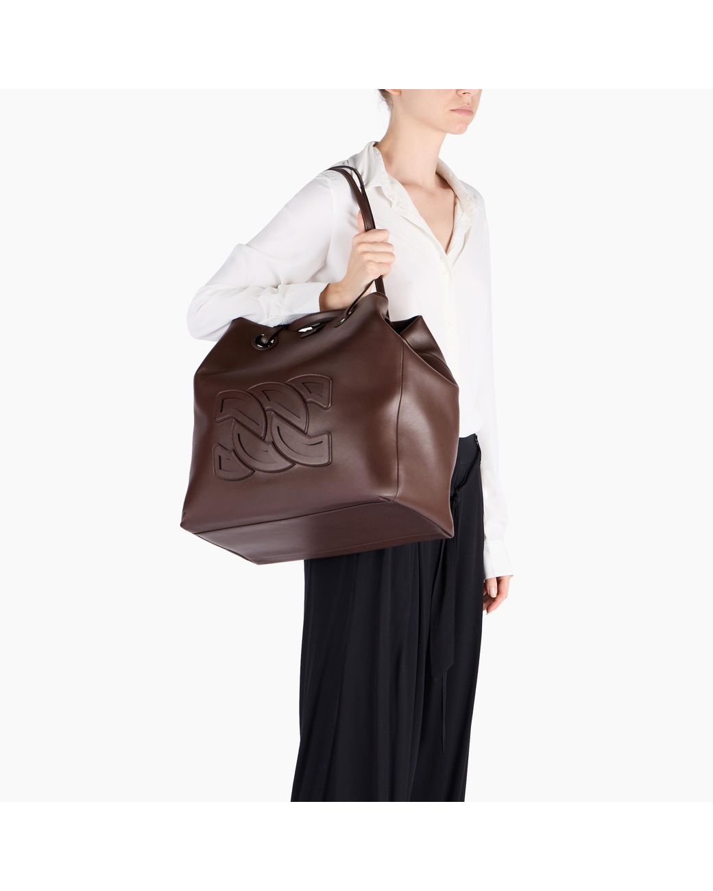 トートバッグ CASADEI DOME BAY SATCHEL BAG (3W470J0000D0MEB3113 TOFFEE) Casadei Bay Dome Top Handle Bag in Brown | Lyst