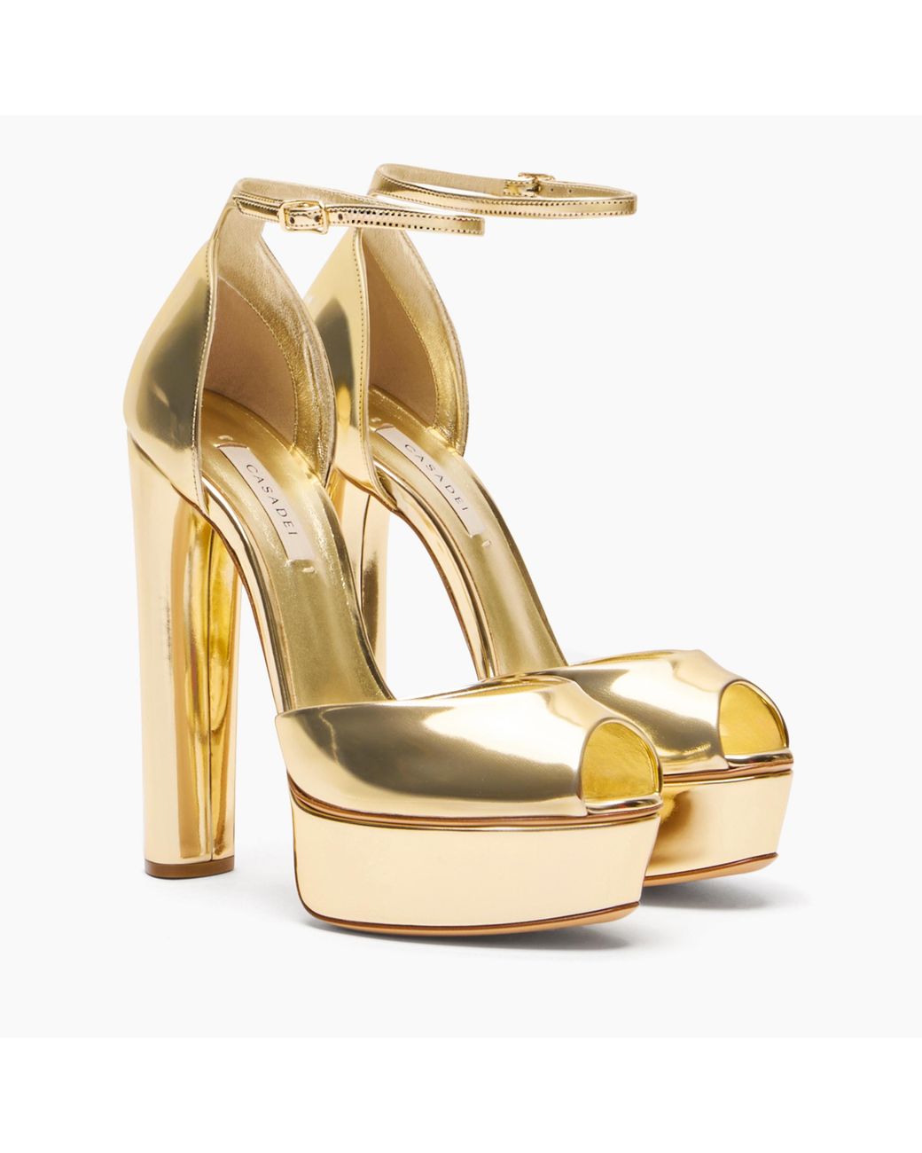 Casadei Metallic Flora Platform Interstellar Sandal