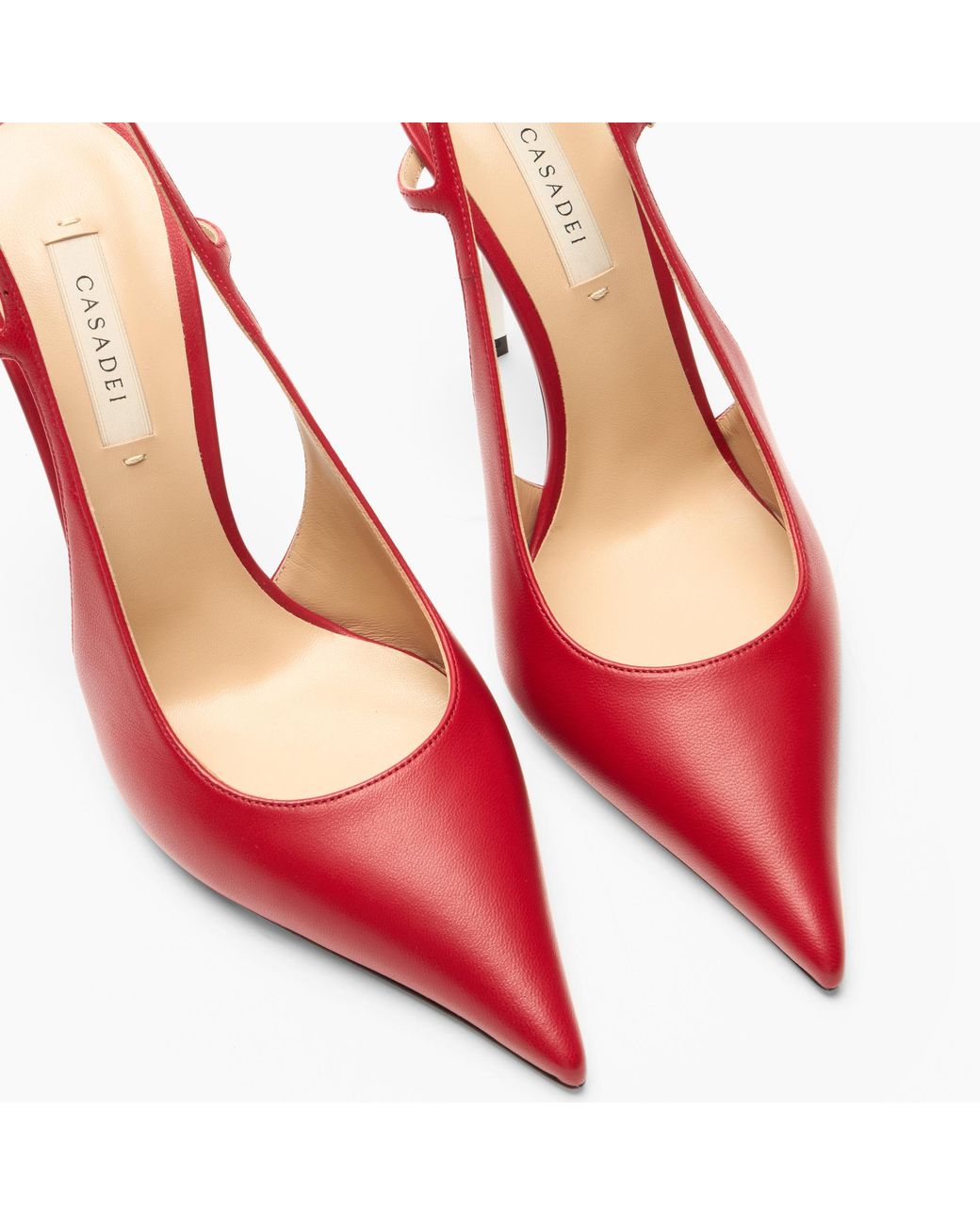 Casadei Red Superblade Minorca Slingback