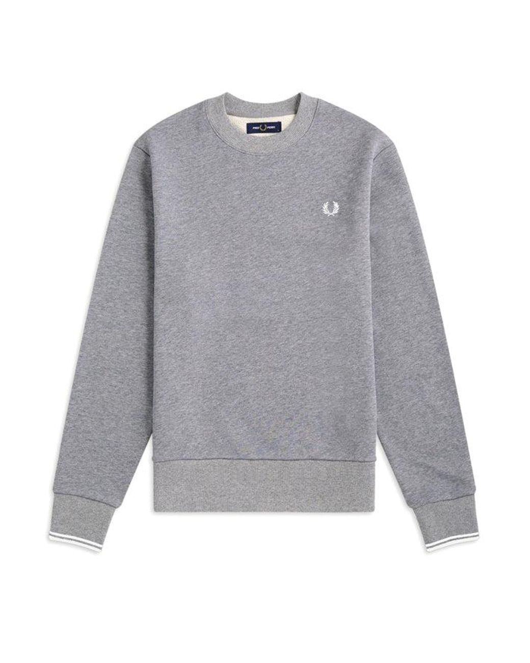 Fred Perry Crewneck Sweatshirt M7535 in Gray for Men | Lyst
