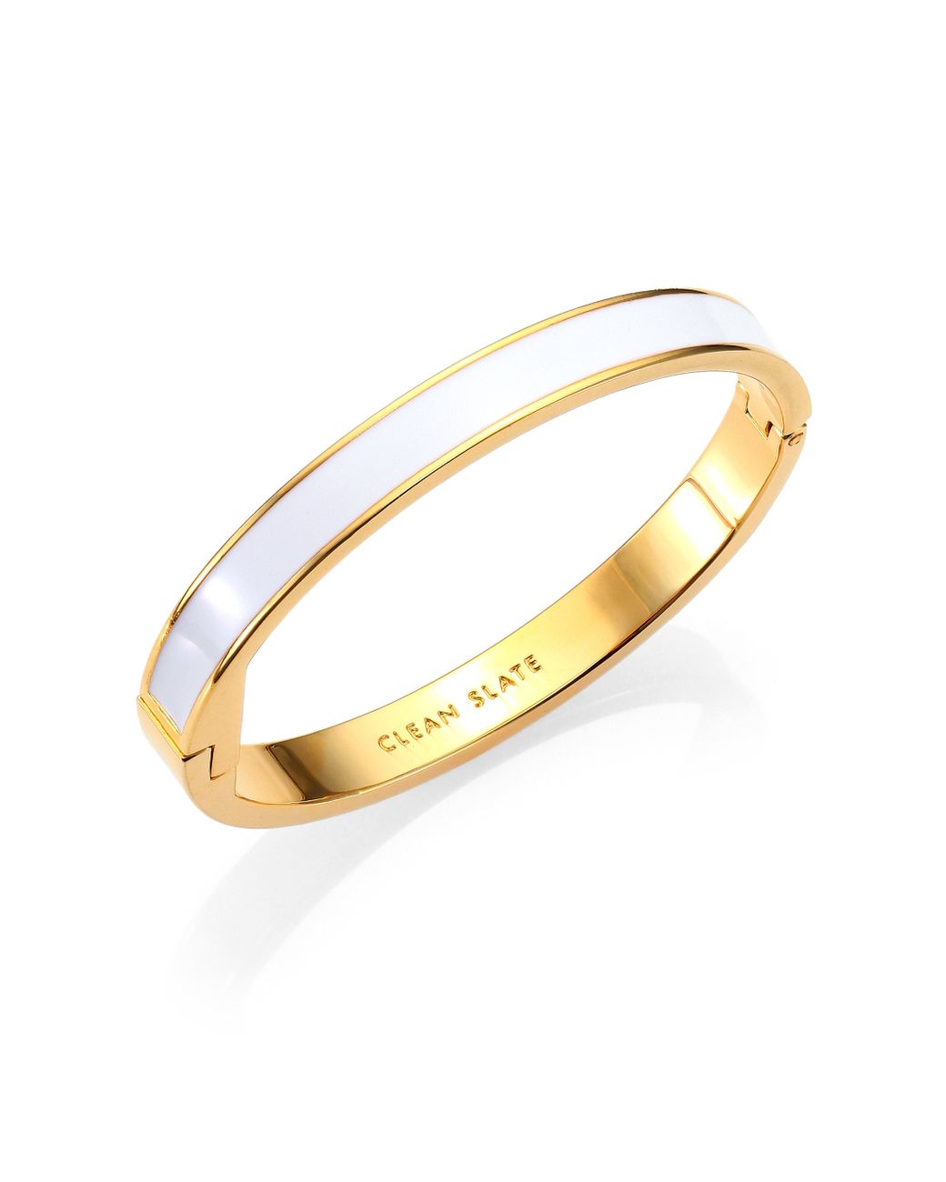 Kate Spade Clean Slate Enamel Idiom Bangle Bracelet in White Lyst