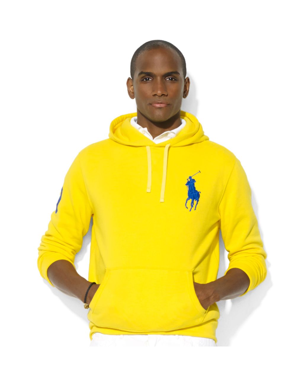 Ralph Lauren Big Pony Beach Fleece Pullover Hoodie in Yellow for Men | Lyst