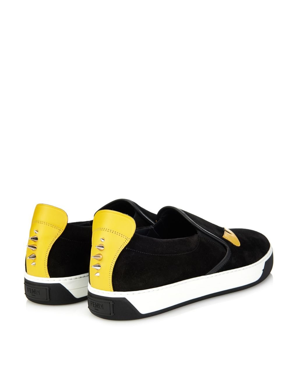 Fendi Monster Eyes Suede Sneakers in Black for Men | Lyst