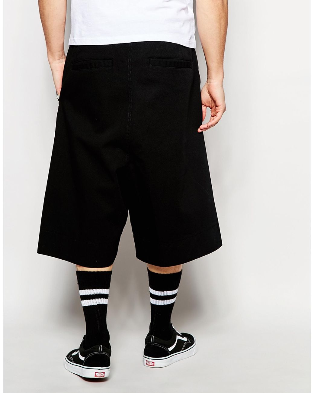 ASOS Oversized Shorts In Twill in Black for Men Lyst