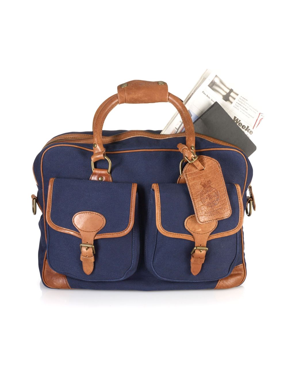 Polo Ralph Lauren Leather-trim Commuter Bag in Blue for Men