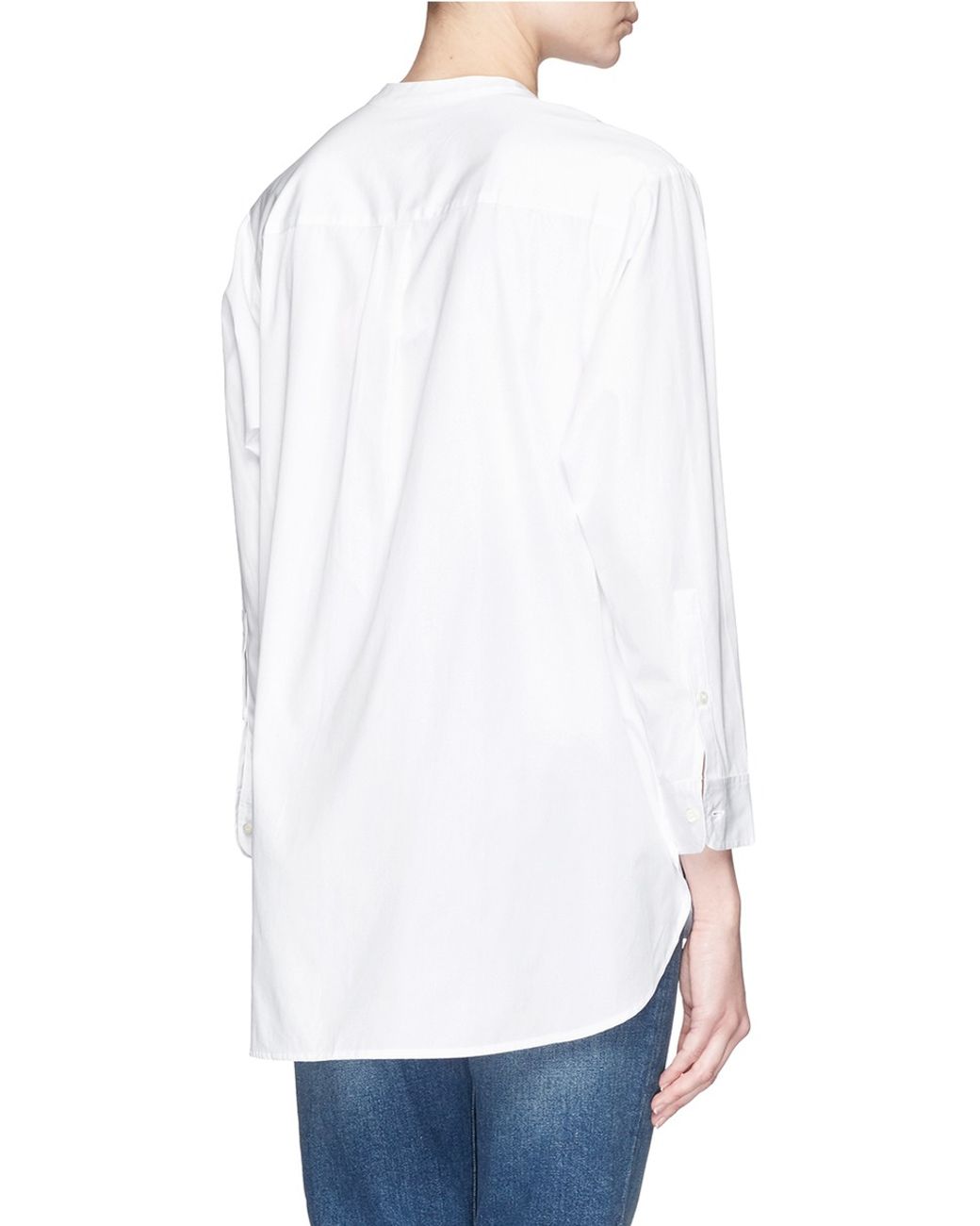 J.Crew Thomas Mason® For Collarless Tuxedo Shirt in White | Lyst