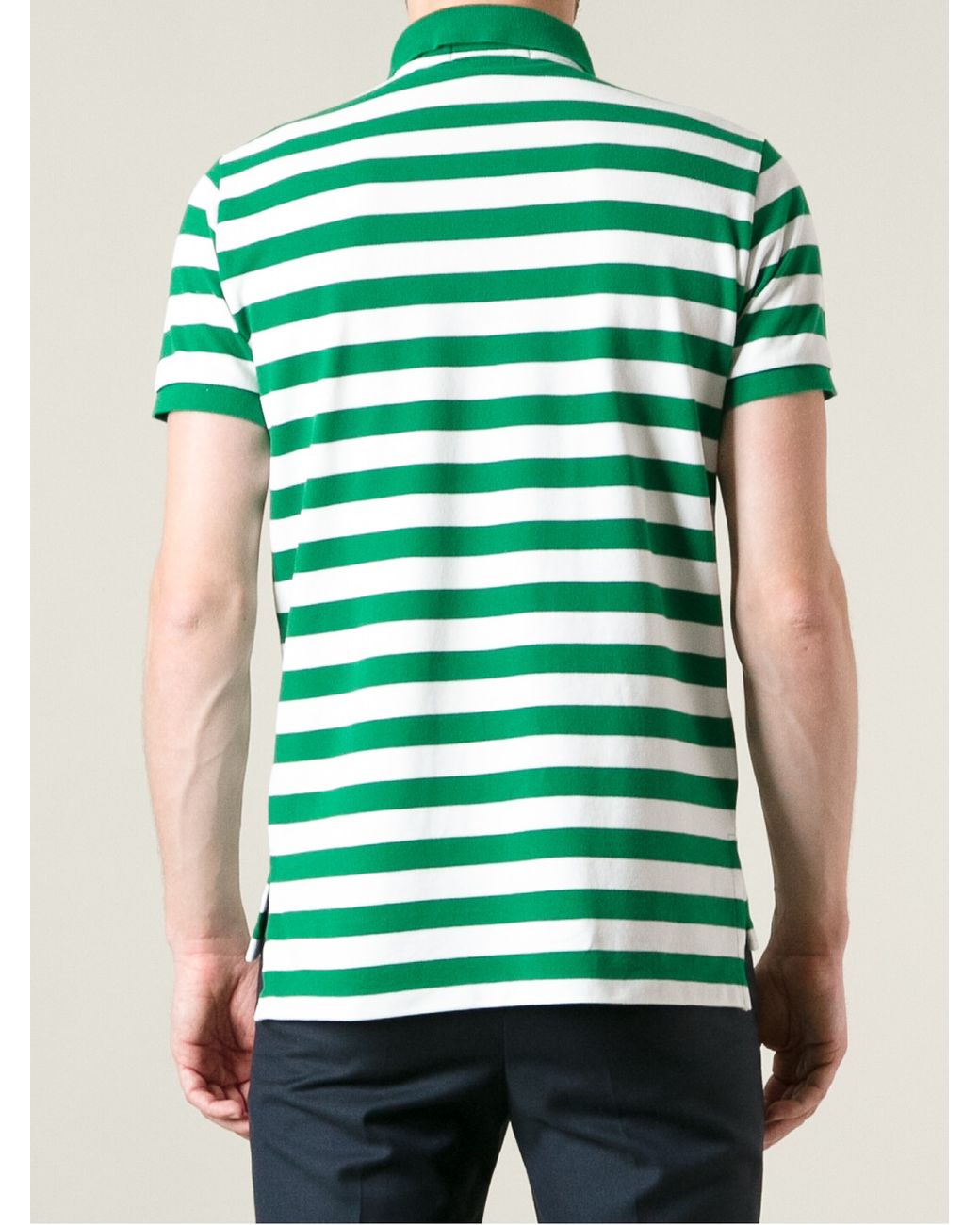 Green and white striped polo 2025