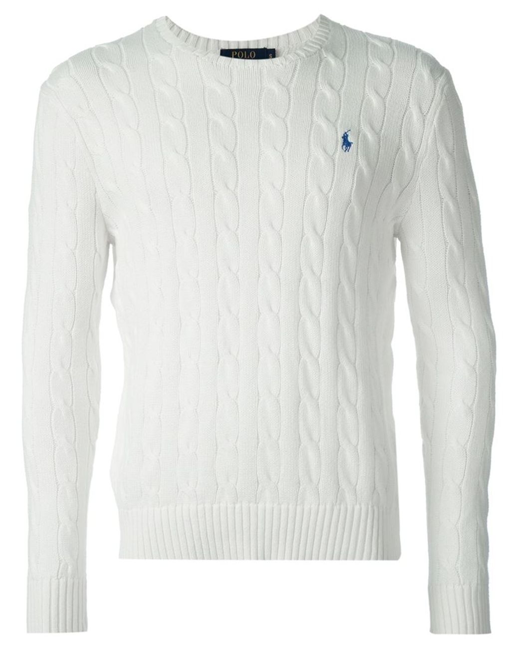 Polo Ralph Lauren Cable Knit Sweater in White for Men | Lyst