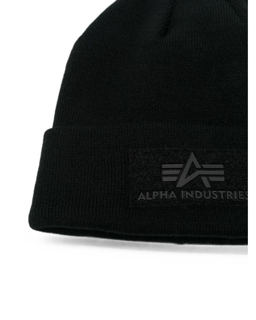 Berretto Con Logo di Alpha Industries in Black da Uomo