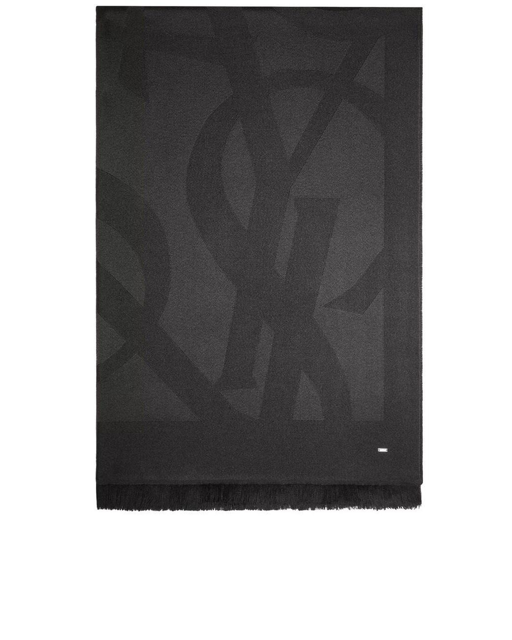 Sciarpa Con Effetto Jacquard di Saint Laurent in Black da Uomo