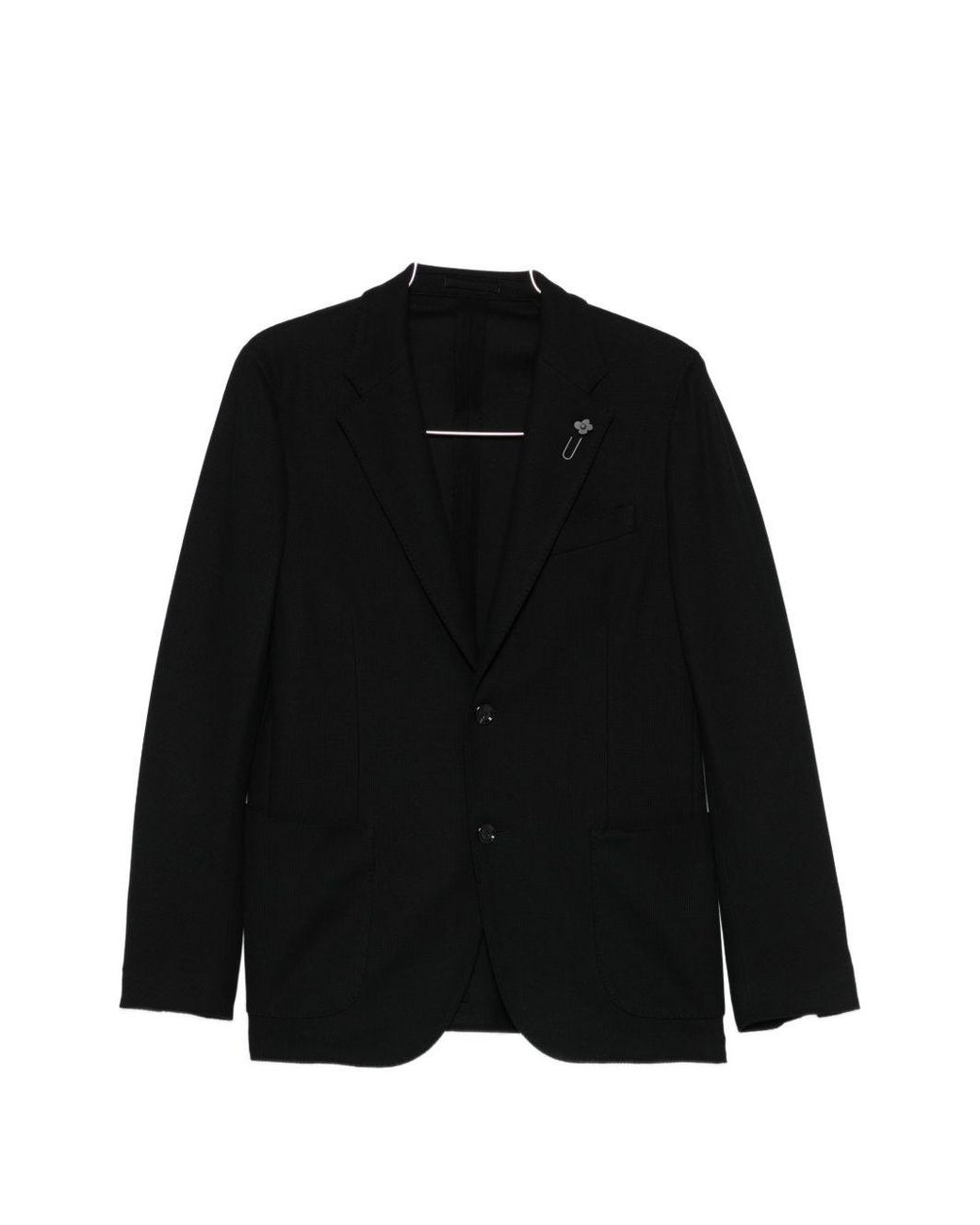 Blazer Con Spilla Con Logo di Lardini in Black da Uomo
