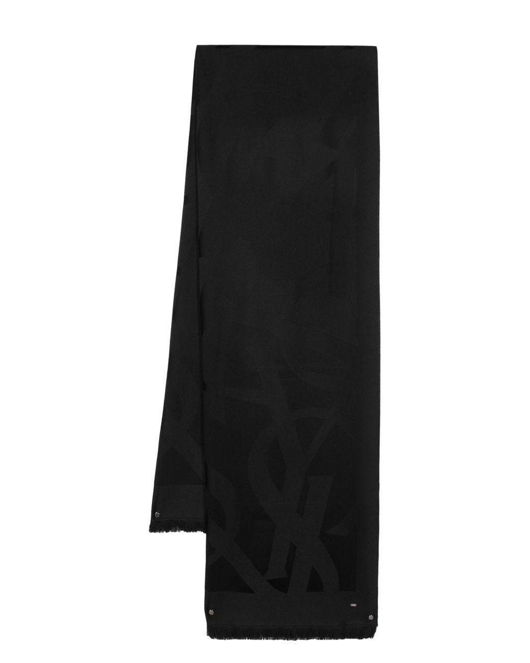 Sciarpa Con Effetto Jacquard di Saint Laurent in Black da Uomo