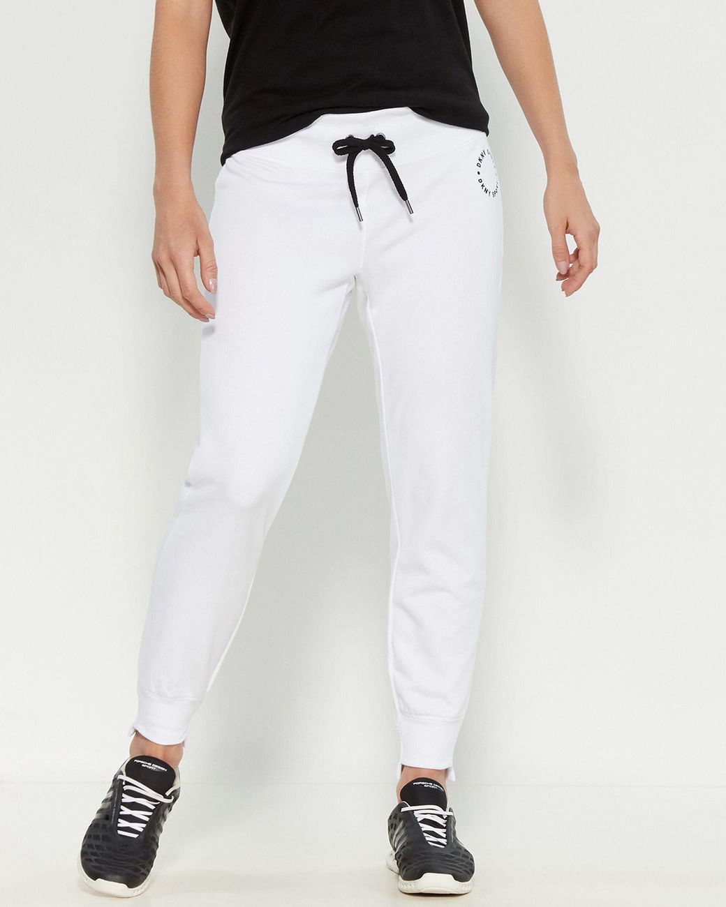 DKNY Cotton Sport Logo Joggers in White - Lyst