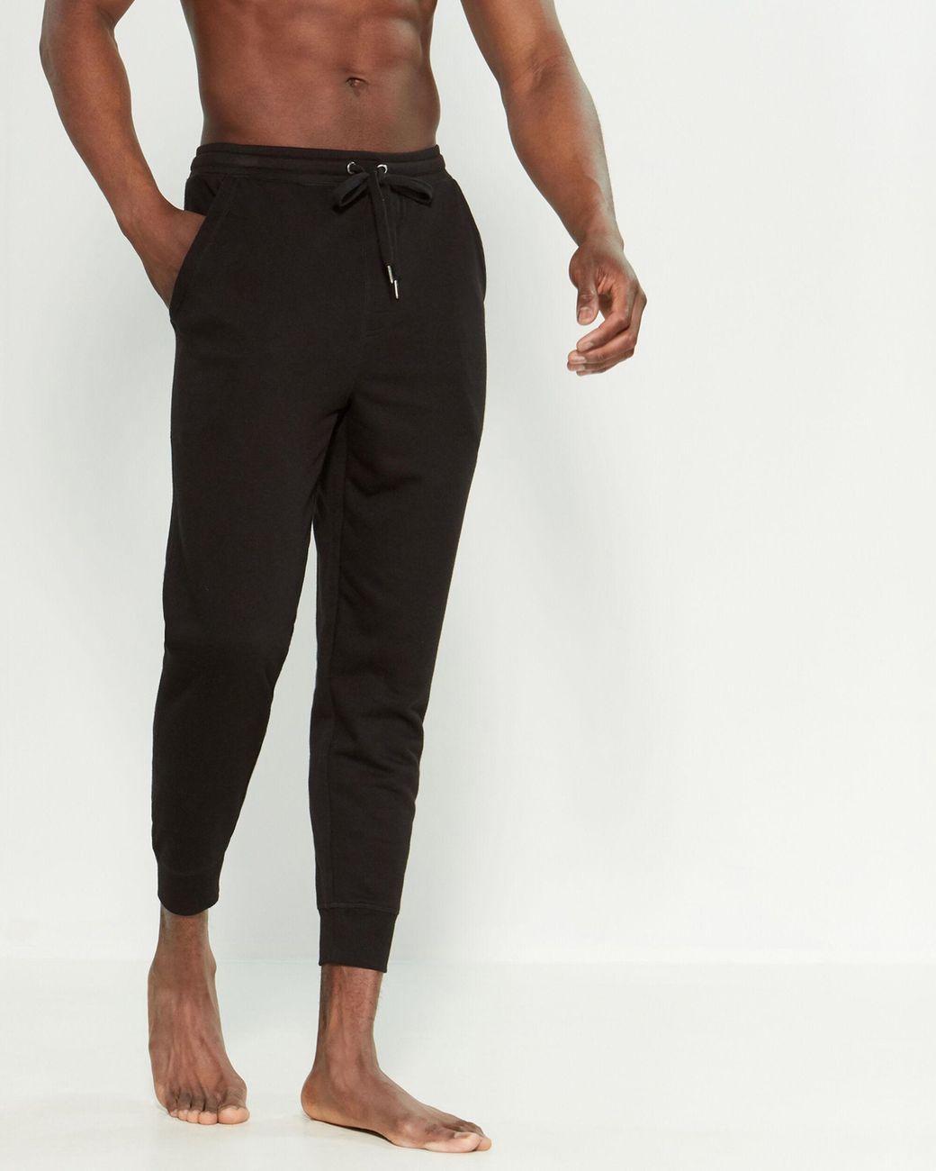 drawstring denim joggers