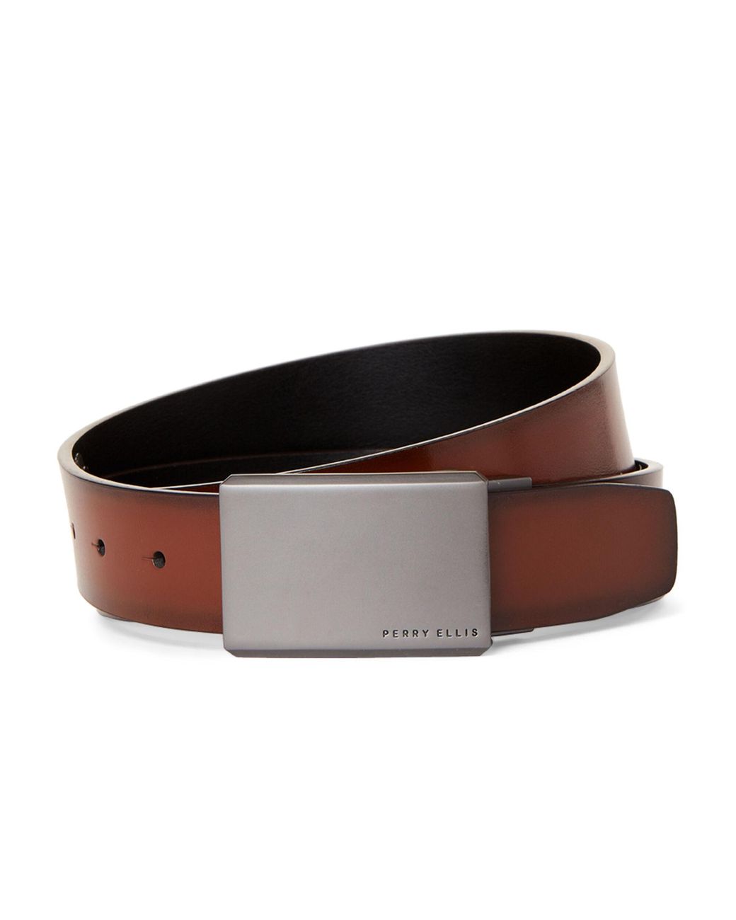 Perry Ellis Men/'s Portfolio Park Ave Belt Park Avenue Prong buckle closure