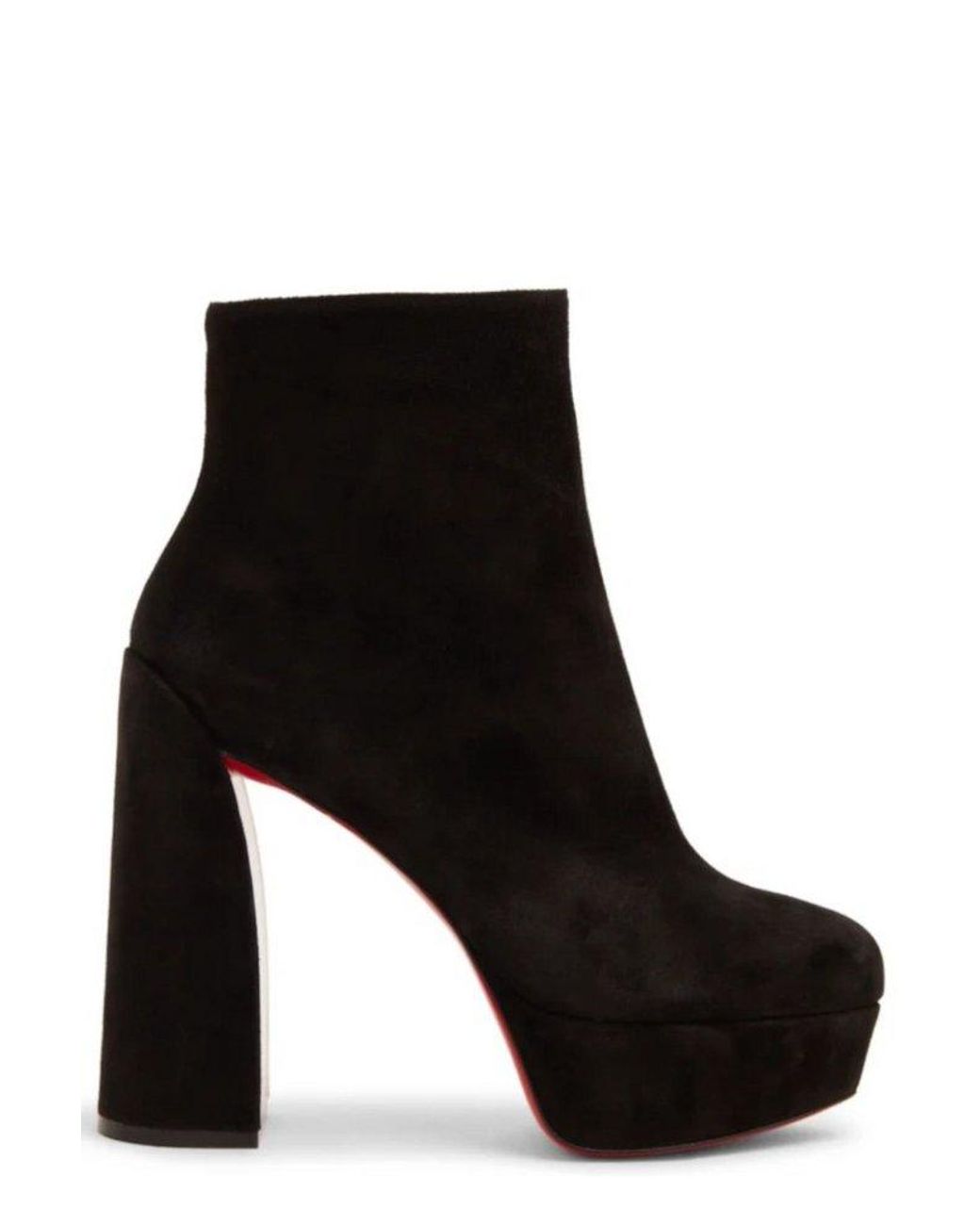 Christian Louboutin Adox Leather Block-Heel Red Sole Boots