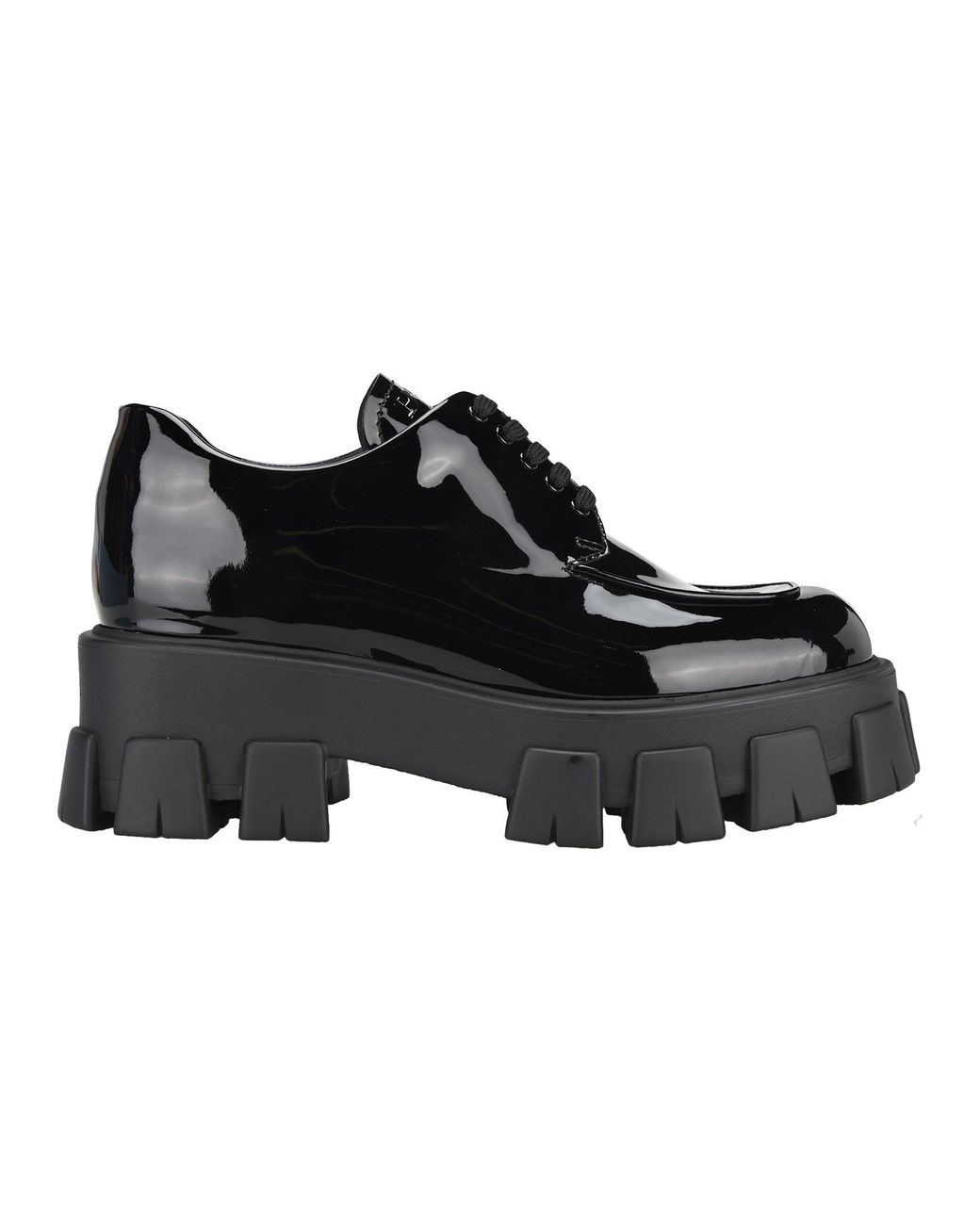 Prada Monolith Derby Shoes in Black | Lyst