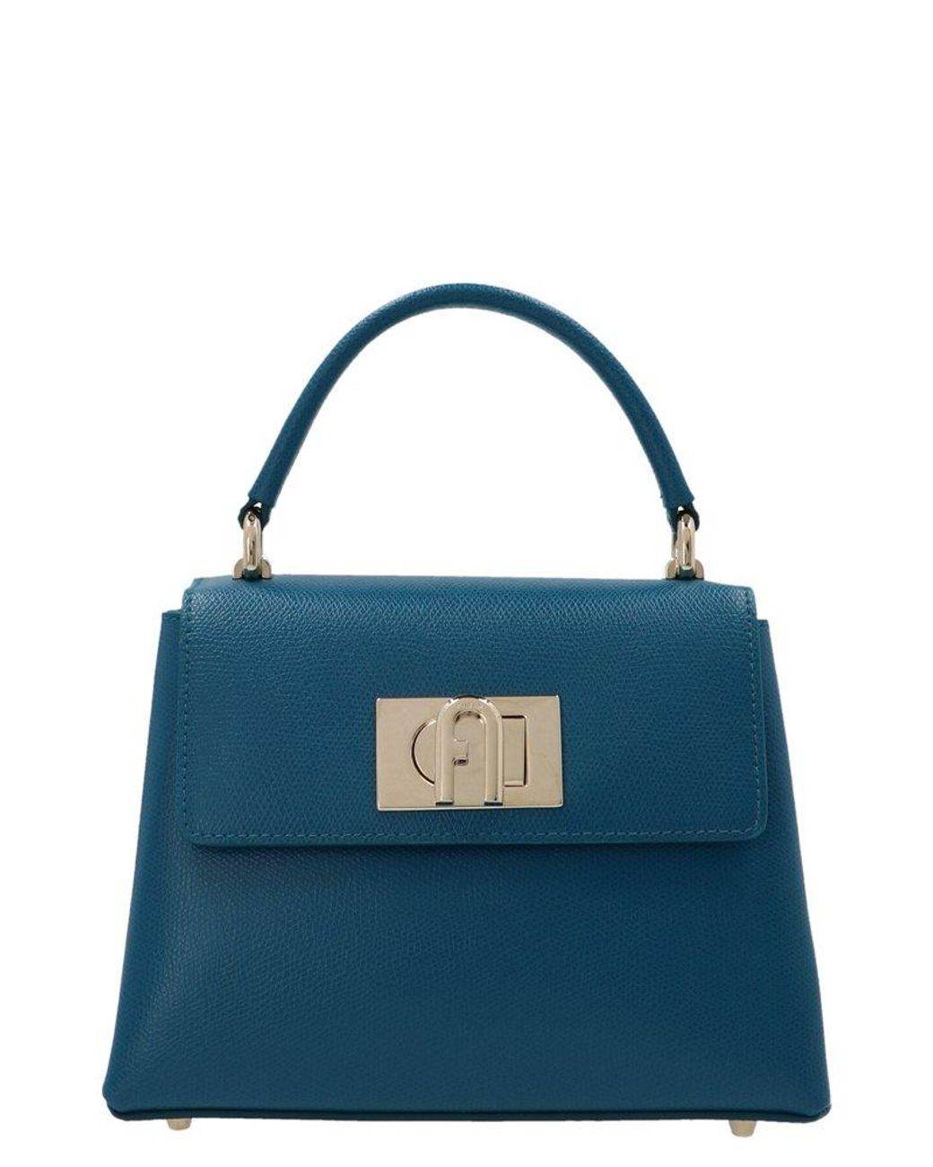 Furla 1927 Fliplocked Mini Tote Bag in Blue Lyst