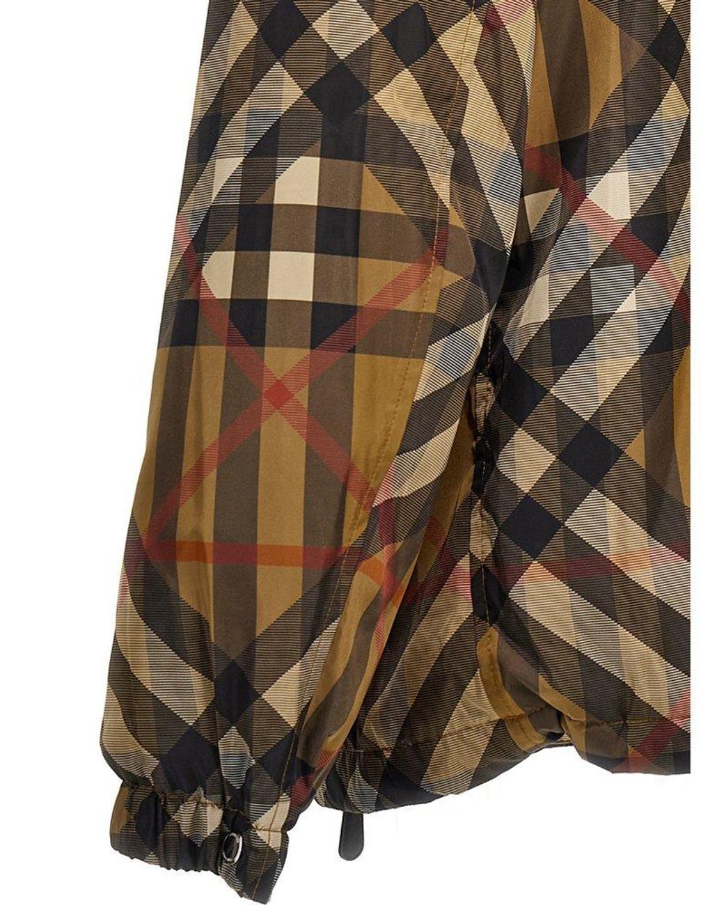 Burberry Checked Hooded Zip-up Jacket for Men | Lyst