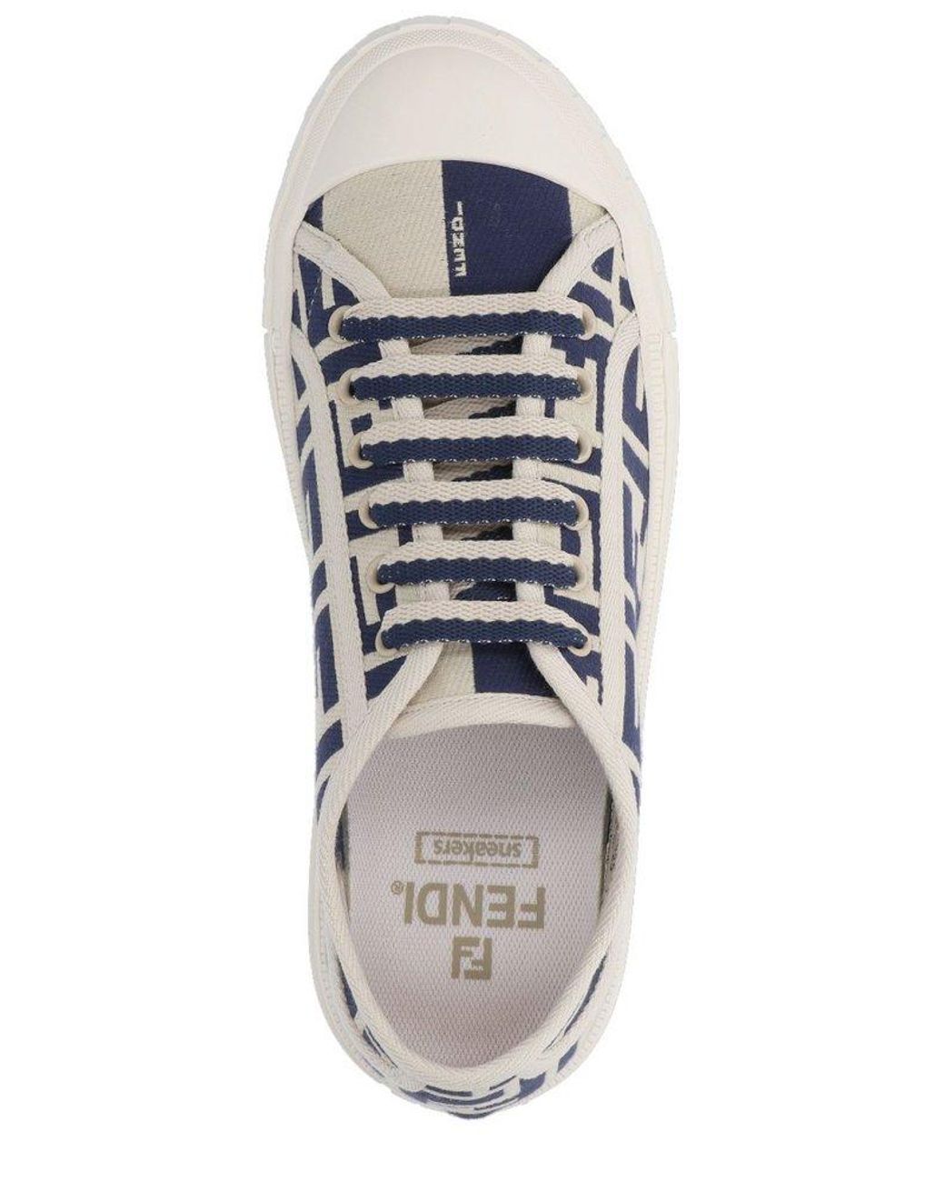 【シンプル可愛い♪】FENDI Light Blue Leather Domino Sneakers Fendi Light Blue Leather Domino Sneakers | italist