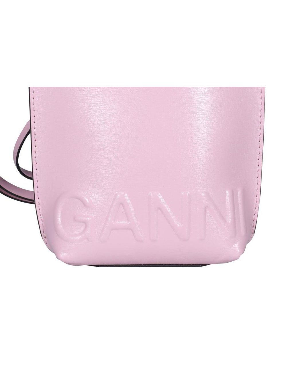 Ganni Logo Embossed Mini Crossbody Bag in Pink | Lyst