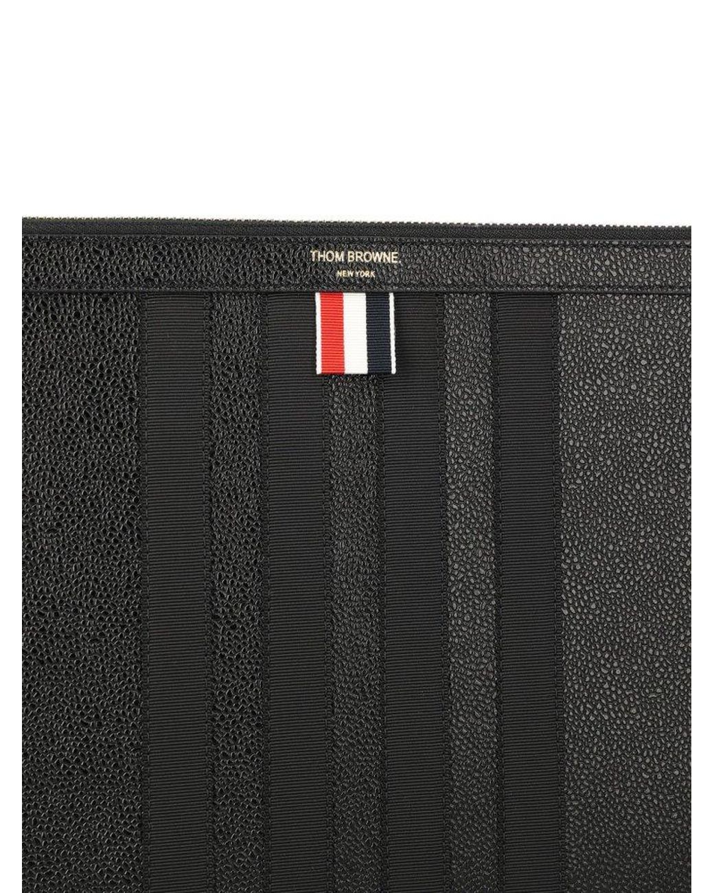 Thom Browne Logo Stamp Clutch Bag in Black for Men Lyst UK