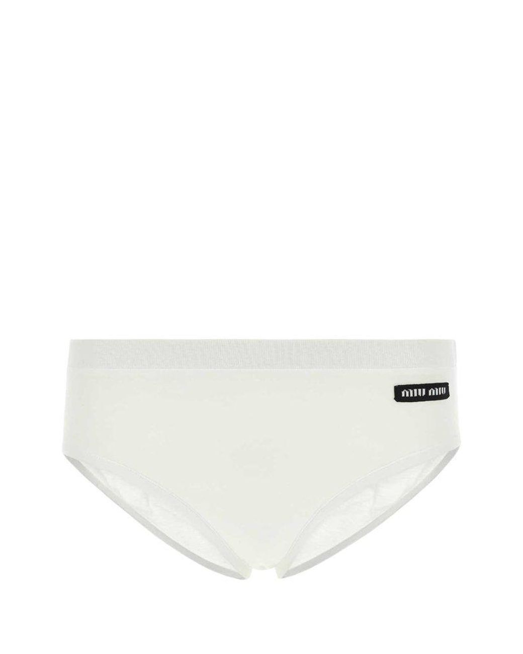 Miu Miu logo-patch Satin Briefs - Farfetch