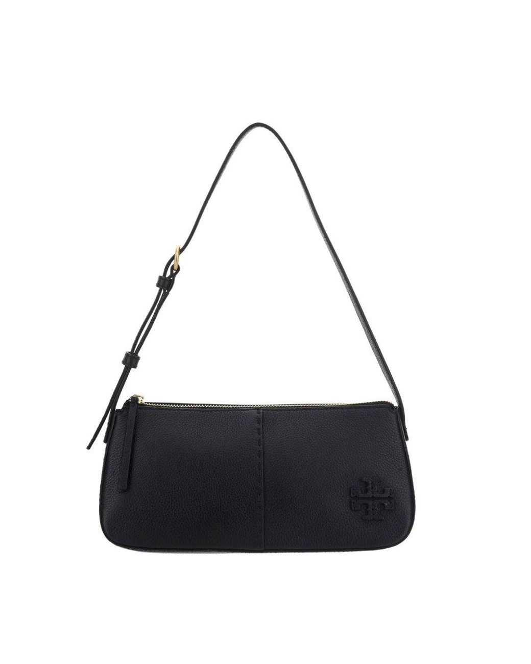 Tory Burch Leather Mcgraw Wedge Zipped Shoulder Bag in Black | Lyst