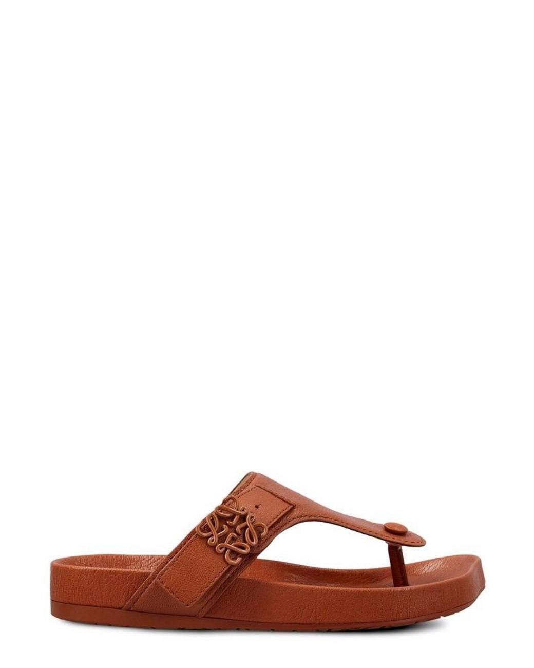 Loewe Ease Logo Plaque Sandals in Brown | Lyst UK