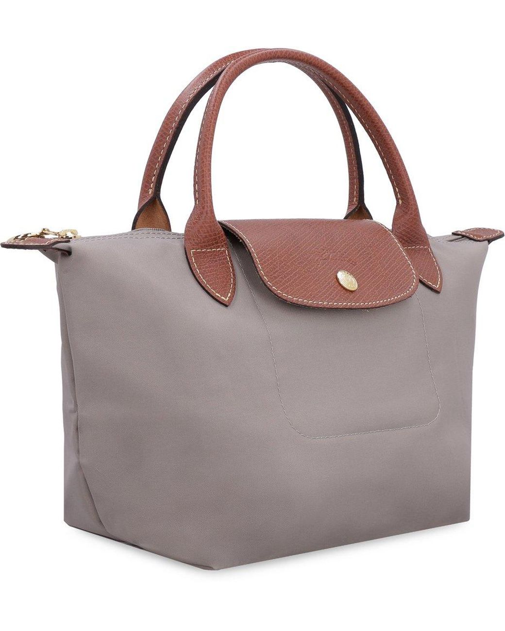 Longchamp Le Pliage Zip-up Small Tote Bag in Gray | Lyst